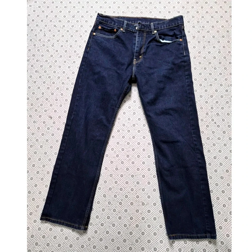 Levis 505 Regular Fit Straight Leg‎ Jeans Dark Wash Mens 34x30